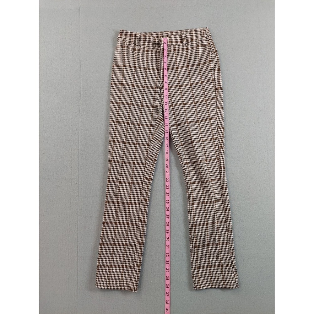 Free People Women Pants 0 Multicolor Plaid Houndstooth Pocket Stretch Career - Picture 11 of 15